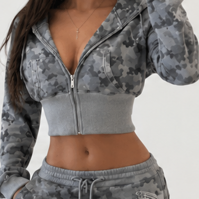 Ragz Core Cropped Zip-Up Hoodie
